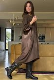 Donegal Cotton Jersey Sac Dress Chocolate /14 =